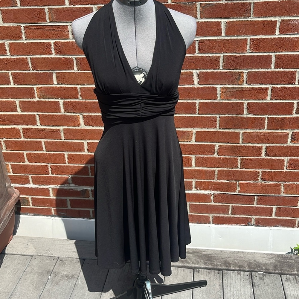Black haltered dress- stretchy